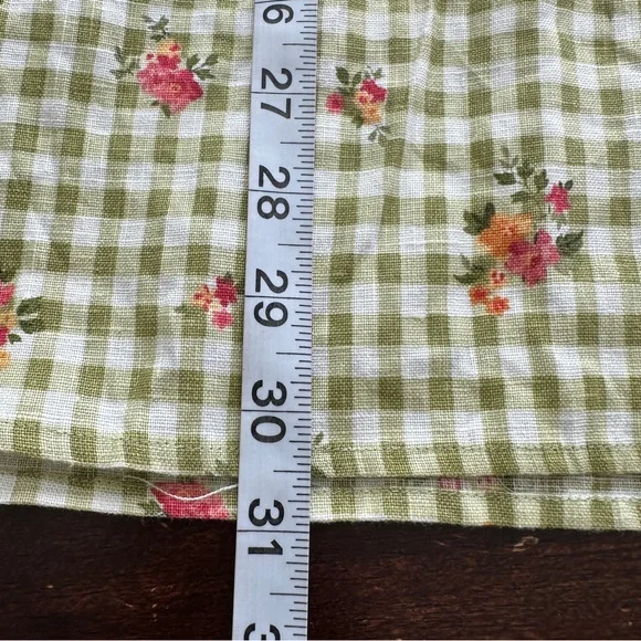 Reformation Roarke Linen Dress Patio Floral Checkered Feminine Dress 4 - Picture 9 of 13